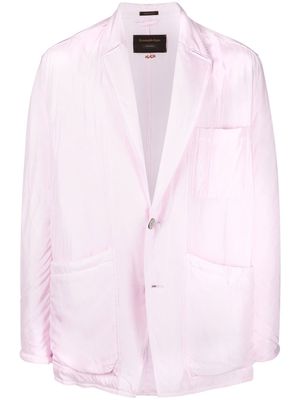Zegna blazer boutonné à poches plaquées - Rose