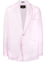 Zegna blazer boutonné à poches plaquées - Rose