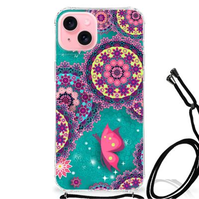 iPhone 15 Plus Back Cover Cirkels en Vlinders iPhone 15 Plus Back Cover Cirkels en Vlinders