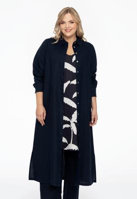 Yoek Lange blouse | Blauw | Maat 50/52