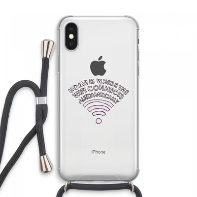 Home Is Where The Wifi Is: iPhone XS Max Transparant Hoesje met koord