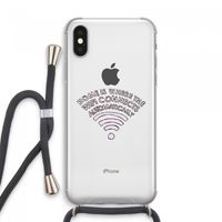 Home Is Where The Wifi Is: iPhone XS Max Transparant Hoesje met koord