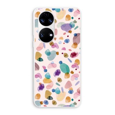 Terrazzo Memphis Pink: Huawei P50 Transparant Hoesje