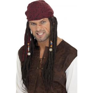 Jack Sparrow verkleed pruik - heren - piratenpruik - piraat - carnaval herenpruik