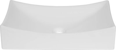 Saqu Impact rechthoekige waskom 55x35x12cm keramiek wit