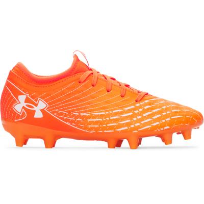 Under Armour Magnetico Select 5 Gras Voetbalschoenen (FG) Kids Oranje Wit