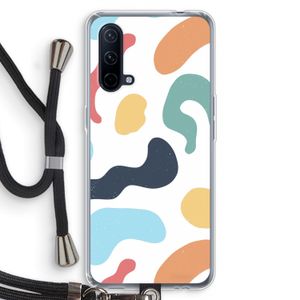 Memphis Shapes Blue: OnePlus Nord CE 5G Transparant Hoesje met koord