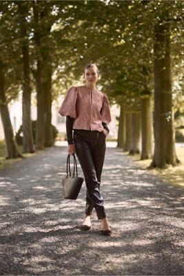 Anne faux leather trousers - espresso - 13280