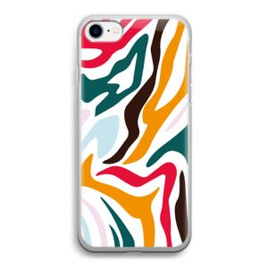 Colored Zebra: iPhone SE 2020 Transparant Hoesje