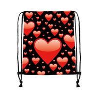Zwart gymtasje met rode harten   -
