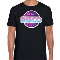 We love disco feest t-shirt zwart voor heren - thumbnail