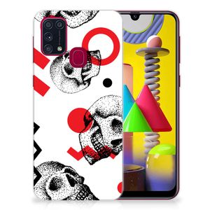 Silicone Back Case Samsung Galaxy M31 Skull Red