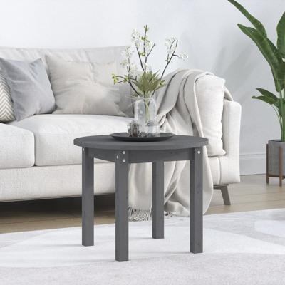 Salontafel Ø 55x45 cm massief grenenhout grijs