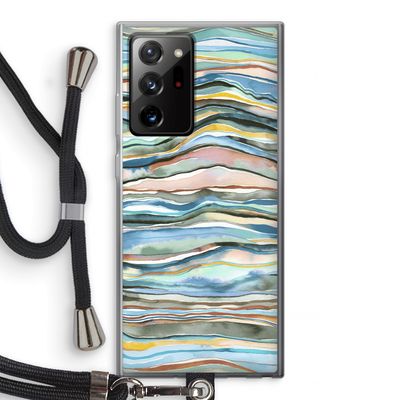 Watercolor Agate: Samsung Galaxy Note 20 Ultra / Note 20 Ultra 5G Transparant Hoesje met koord