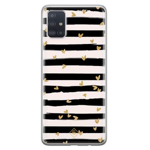 Samsung Galaxy A71 siliconen hoesje - Hart streepjes
