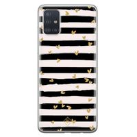 Samsung Galaxy A71 siliconen hoesje - Hart streepjes