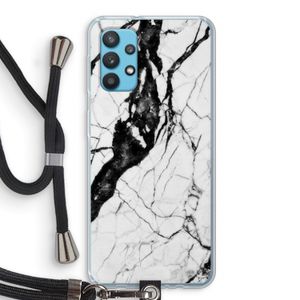 Witte marmer 2: Samsung Galaxy A32 4G Transparant Hoesje met koord