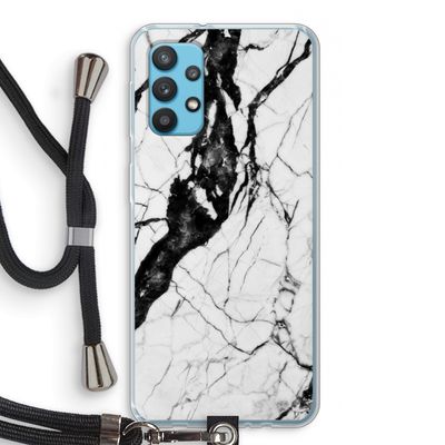 Witte marmer 2: Samsung Galaxy A32 4G Transparant Hoesje met koord