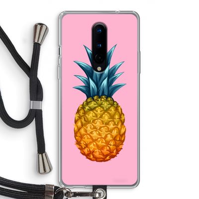 Grote ananas: OnePlus 8 Transparant Hoesje met koord