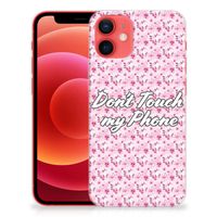 iPhone 12 Mini Silicone-hoesje Flowers Pink DTMP