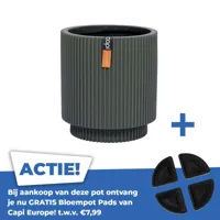 Vaas cilinder groove d15h17cm groen