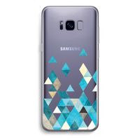 Gekleurde driehoekjes blauw: Samsung Galaxy S8 Plus Transparant Hoesje
