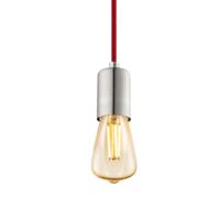 Eglo Hanglamp Yorth pendel nikkel met rood snoer 32523