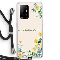 Gele bloemen: Oppo A94 5G Transparant Hoesje met koord
