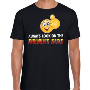 Always look on the bright side funny emoticon shirt heren zwart 2XL  -