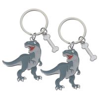 4x stuks metalen dinosaurus t-rex sleutelhanger 5 cm