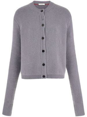 Ferragamo cardigan à plaque logo - Gris