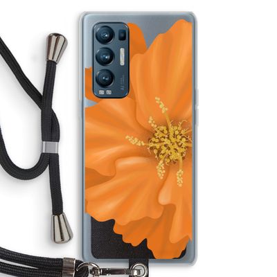 Orange Ellila flower: Oppo Find X3 Neo Transparant Hoesje met koord