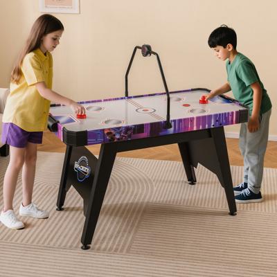 144 cm Airhockey-tafel Airhockey-arcade Speeltafel met Krachtige 12V Motor en LED Digitale Display Zwart