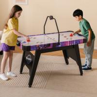 144 cm Airhockey-tafel Airhockey-arcade Speeltafel met Krachtige 12V Motor en LED Digitale Display Zwart