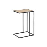 Leen Bakker - Bijzettafel Jaxx - Eiken/ - 63x43x35 Cm - MDF - Zwart