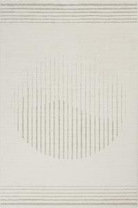 Vloerkleed Elio Japandi - Moderne laagpolig met hoog-diepteeffect zacht abstract geometrisch design Crème-80 x 300 cm