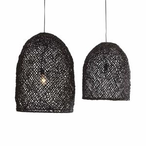 Originele Home Abaca Lampenkappen Zwart - Set Van 2