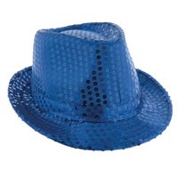 Blauwe pailletten hoed