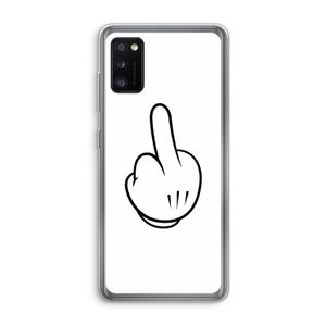 Middle finger white: Samsung Galaxy A41 Transparant Hoesje