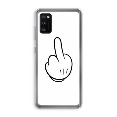 Middle finger white: Samsung Galaxy A41 Transparant Hoesje