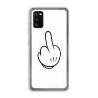 Middle finger white: Samsung Galaxy A41 Transparant Hoesje