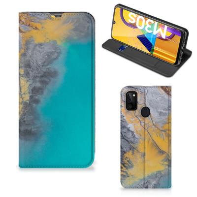 Samsung Galaxy M30s | M21 | Standcase | Marble Blue Gold