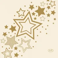Duni 3-laags tissue servet holiday star 24x24cm crème 20 stuks