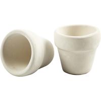 Creativ Company Bloempot, h: 4,6 cm, d 5,2 cm, wit, 6 stuk/ 1 doos