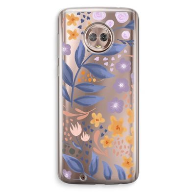Flowers with blue leaves: Motorola Moto G6 Transparant Hoesje