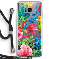 Papegaaien: Samsung Galaxy S8 Transparant Hoesje met koord