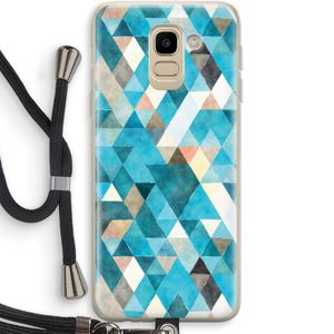 Gekleurde driehoekjes blauw: Samsung Galaxy J6 (2018) Transparant Hoesje met koord