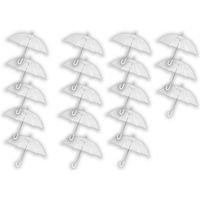 18 stuks Paraplu transparant plastic paraplu's 100 cm - doorzichtige paraplu - trouwparaplu - bruidsparaplu - stijlvol - - thumbnail
