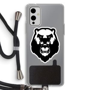 Angry Bear (white): OnePlus 9 Transparant Hoesje met koord