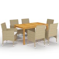7-delige Tuinset beige